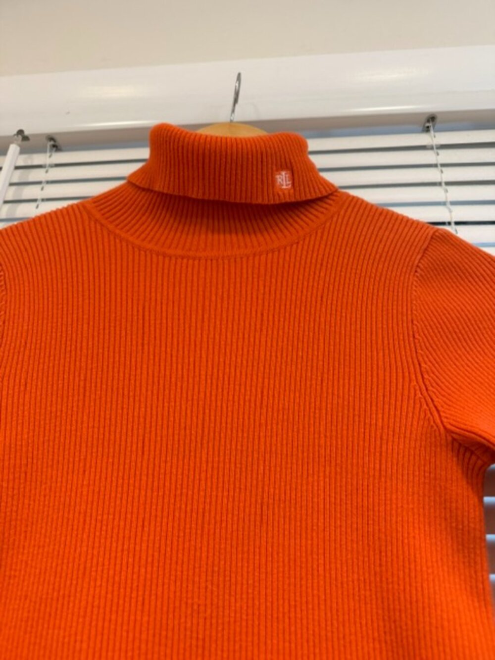 Ralph Lauren Orange Cotton Turtleneck Sweater PM - Picture 4 of 13